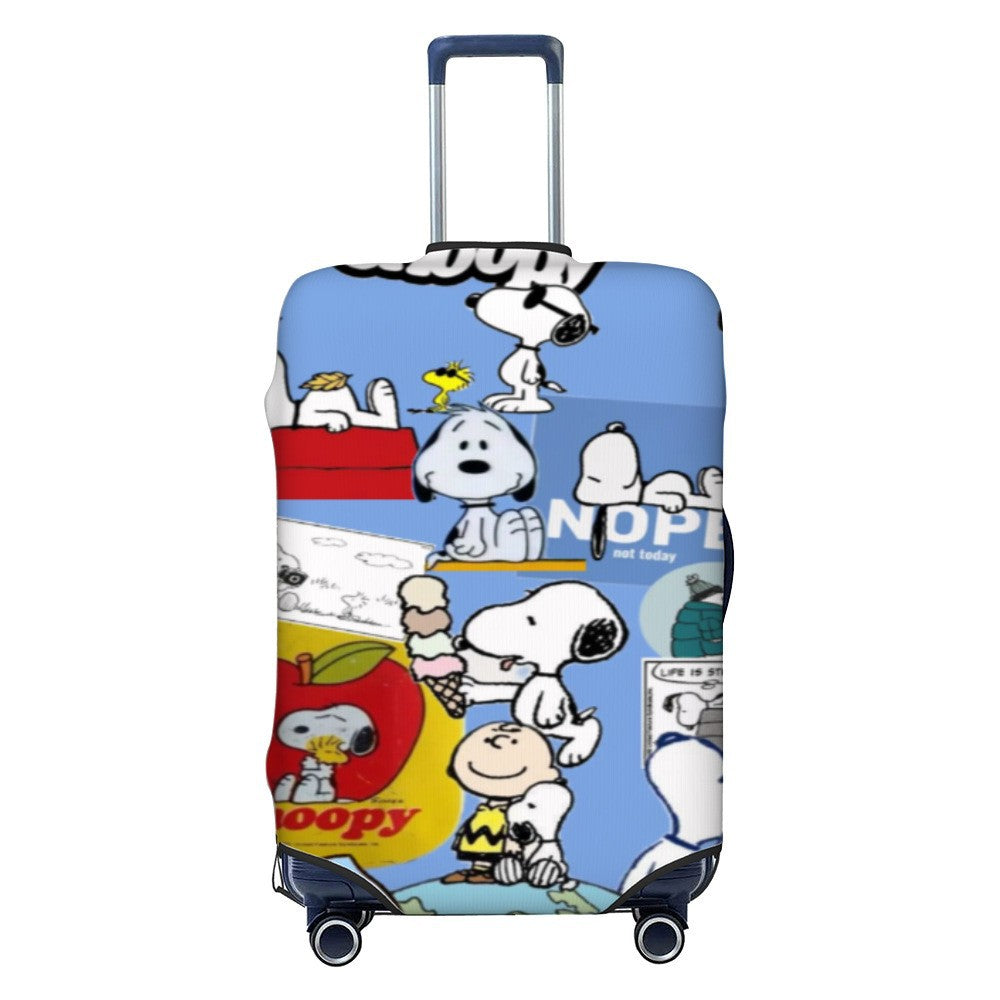 Unisex nan elastische Kofferhülle mit Snoopy Comicmotiv, dehnbarer Schutzbezug für Trolley mit vier Rollen Brehn