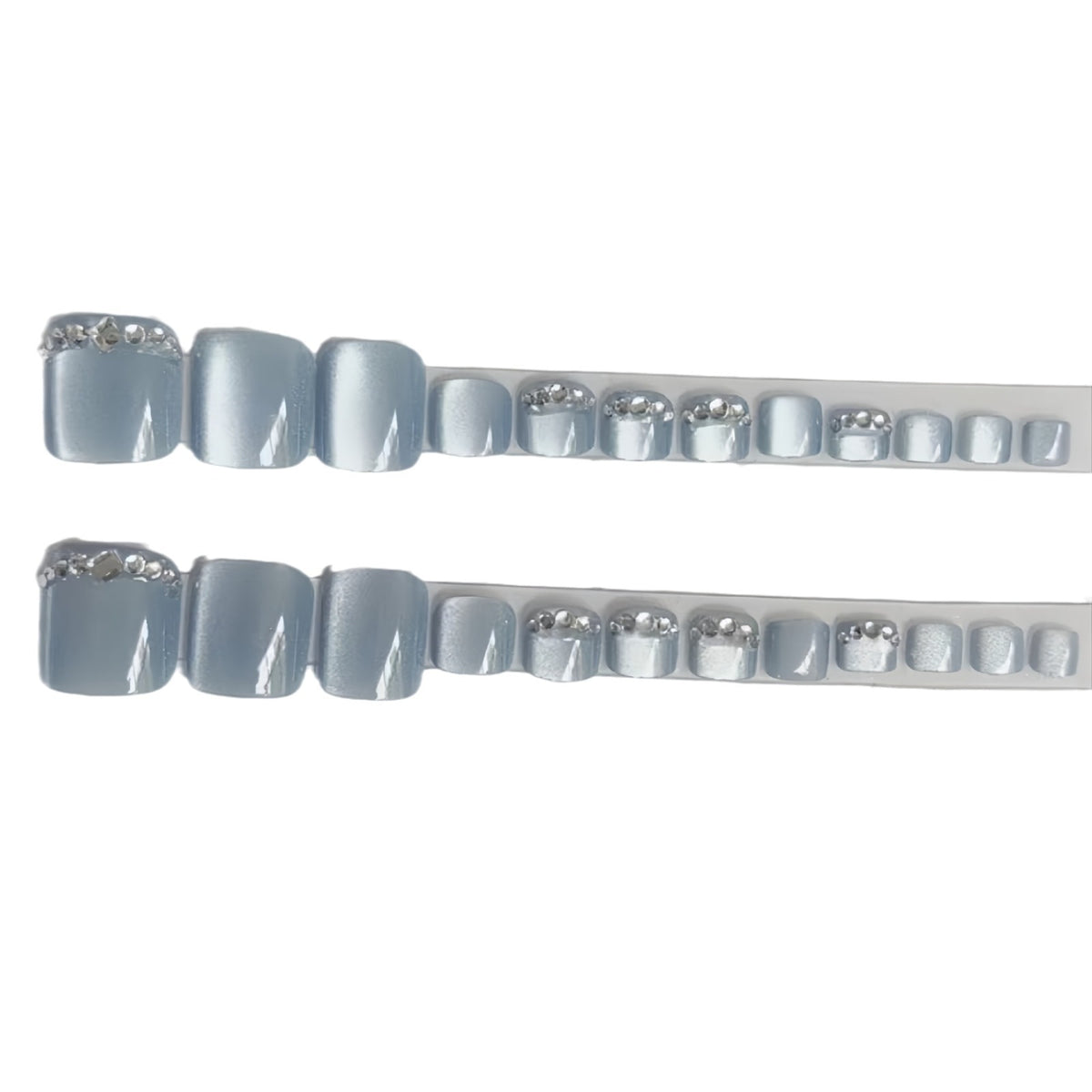 Elegante mit Strass verzierten Press-On Nails Brehn