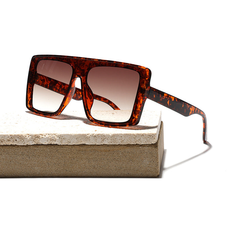Damen oversized quadratische Sonnenbrille mit luxuriösem Schildpatt-Design Brehn