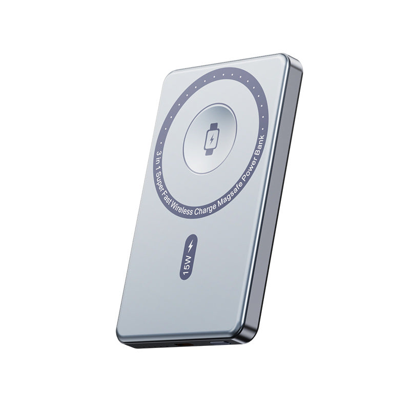 Magnetische Powerbank mit Hochgeschwindigkeits-Ladefunktion und Integriertem Qi-Ladestandard Brehn
