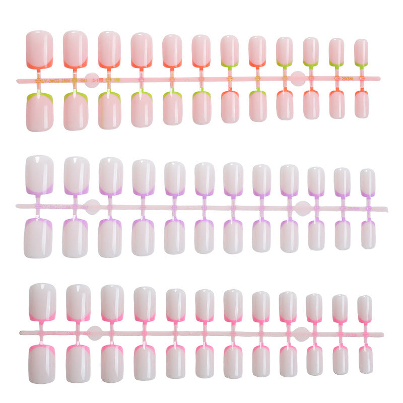 Vibrante Neon French Tip Press-On Nägel Brehn