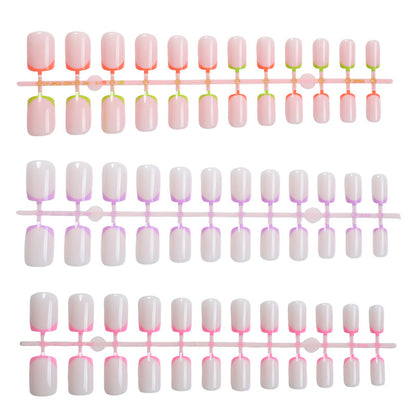 Vibrante Neon French Tip Press-On Nägel Brehn