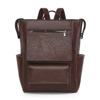 Multi-Taschen Echtes Leder Rucksack Brehn