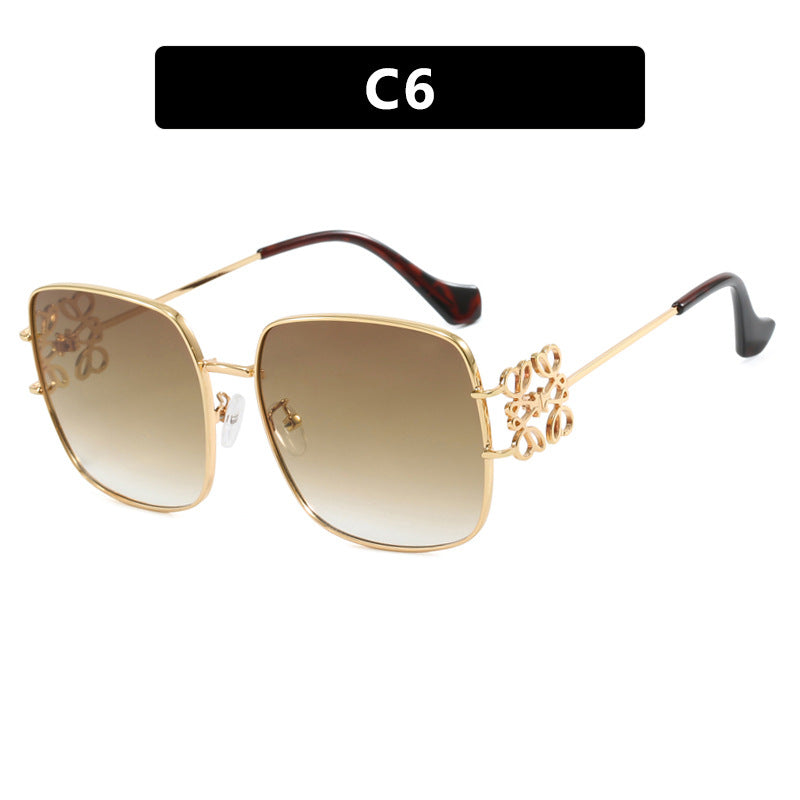 Damen quadratische Sonnenbrille mit filigranem Design und luxuriösem Metallrahmen Brehn