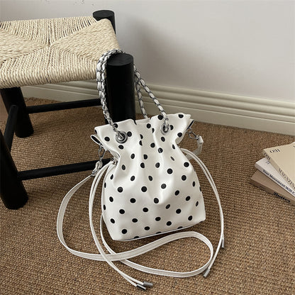 Punktmuster Kordelzug Eimer Tasche
