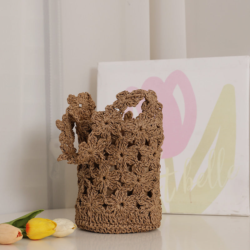 Handgefertigte Makramee-Tasche Im Floralen Design Brehn