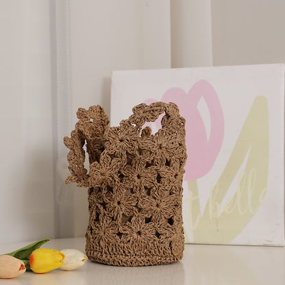 Handgefertigte Makramee-Tasche Im Floralen Design Brehn