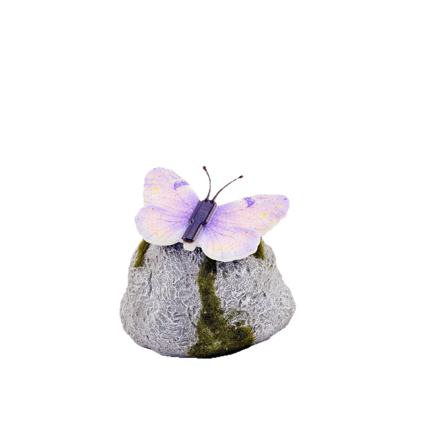Dekorative solarbetriebene Schmetterlings-Stein-LED-Gartenakzent Brehn