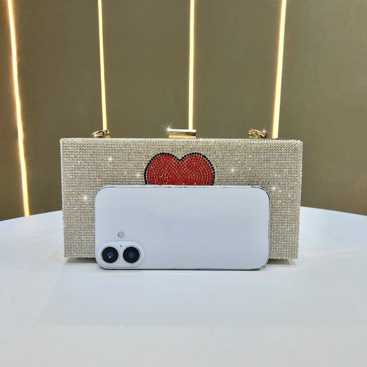 Rhinestone-beschichtete Clutch-Handtasche