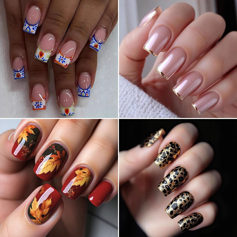 Elegante Kunstnägel mit Französischer Maniküre und Glitzereffekten Brehn