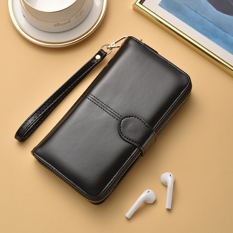 Slim Doppelreißverschluss Wallet mit Handgelenkband Brehn