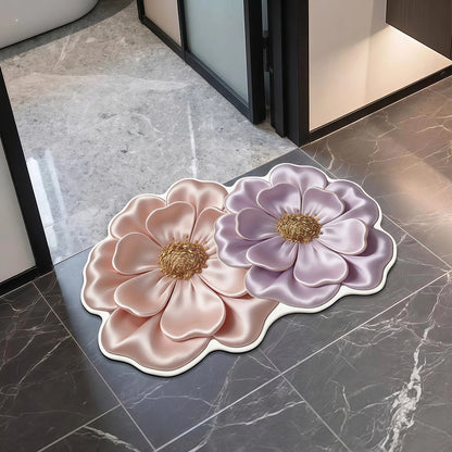 Luxuriöse Blumenmuster-Badematte