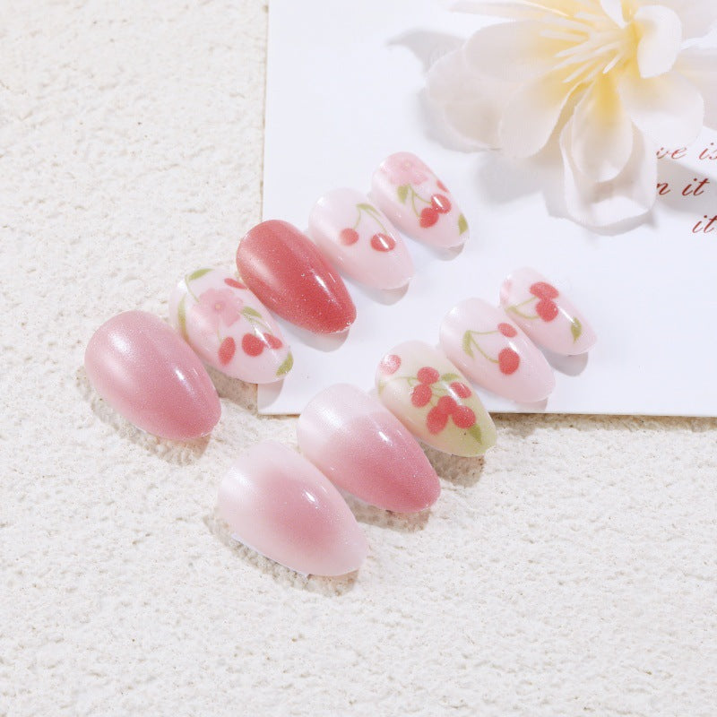 Kreatives Kunstnagelset mit Kirsch-Design Brehn