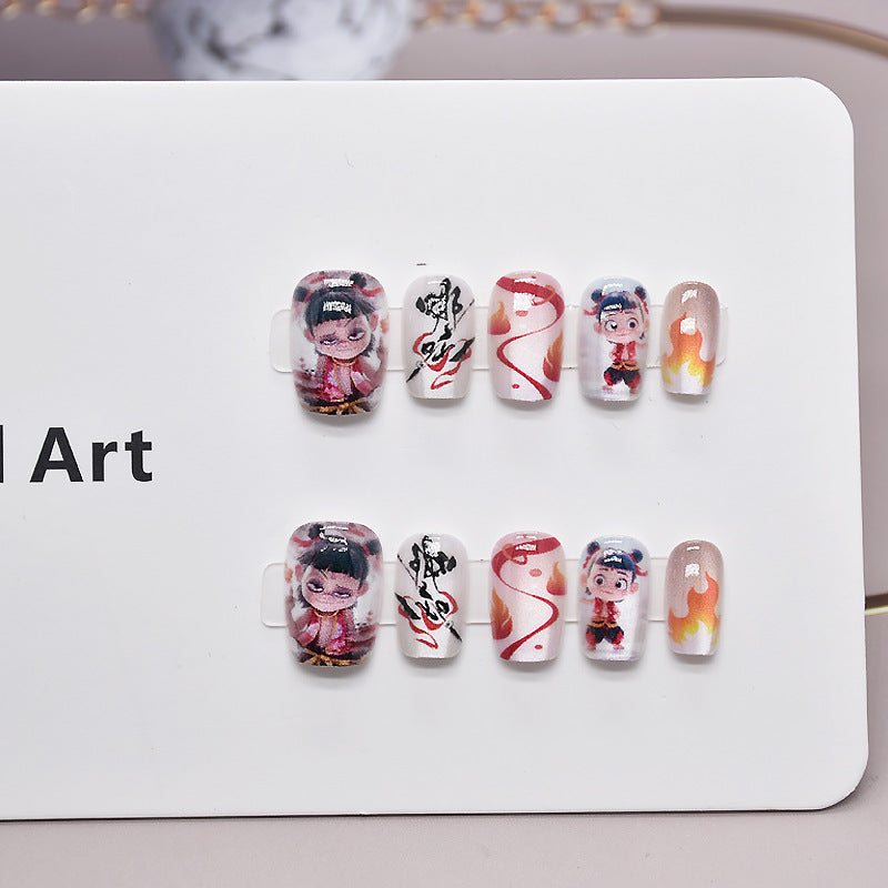 Cartoon-Themen Druck-On Nagelkunst Brehn