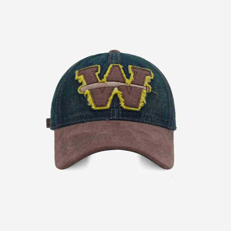 Herren Zerrissen Denim Baseball Cap Brehn