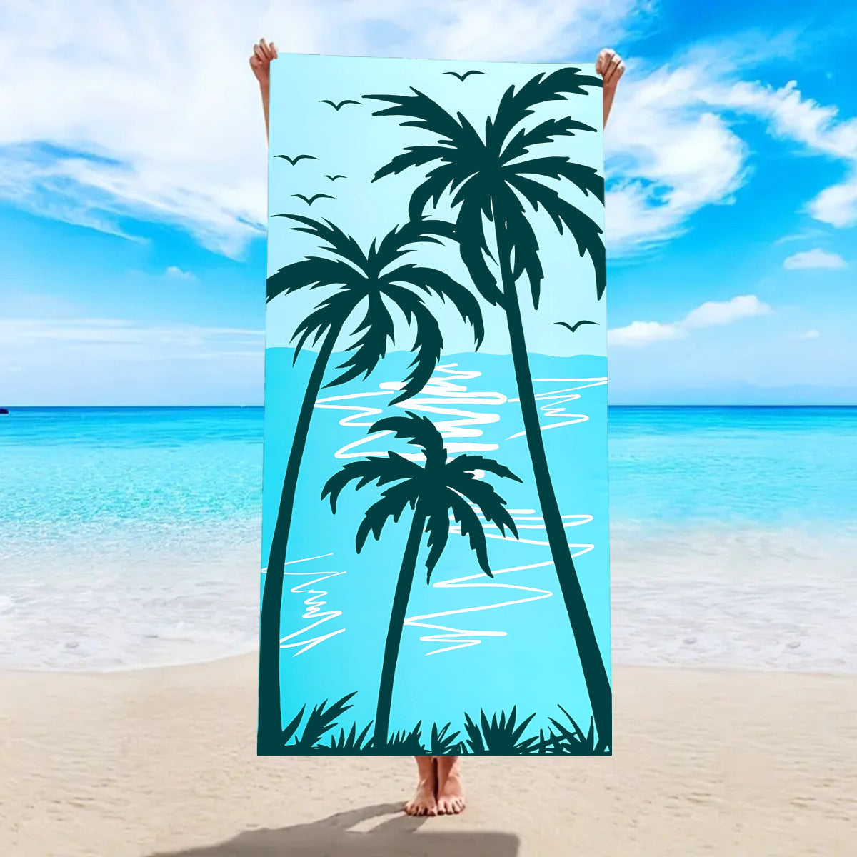 Strandtuch mit tropischem Palmblatt-Muster Brehn