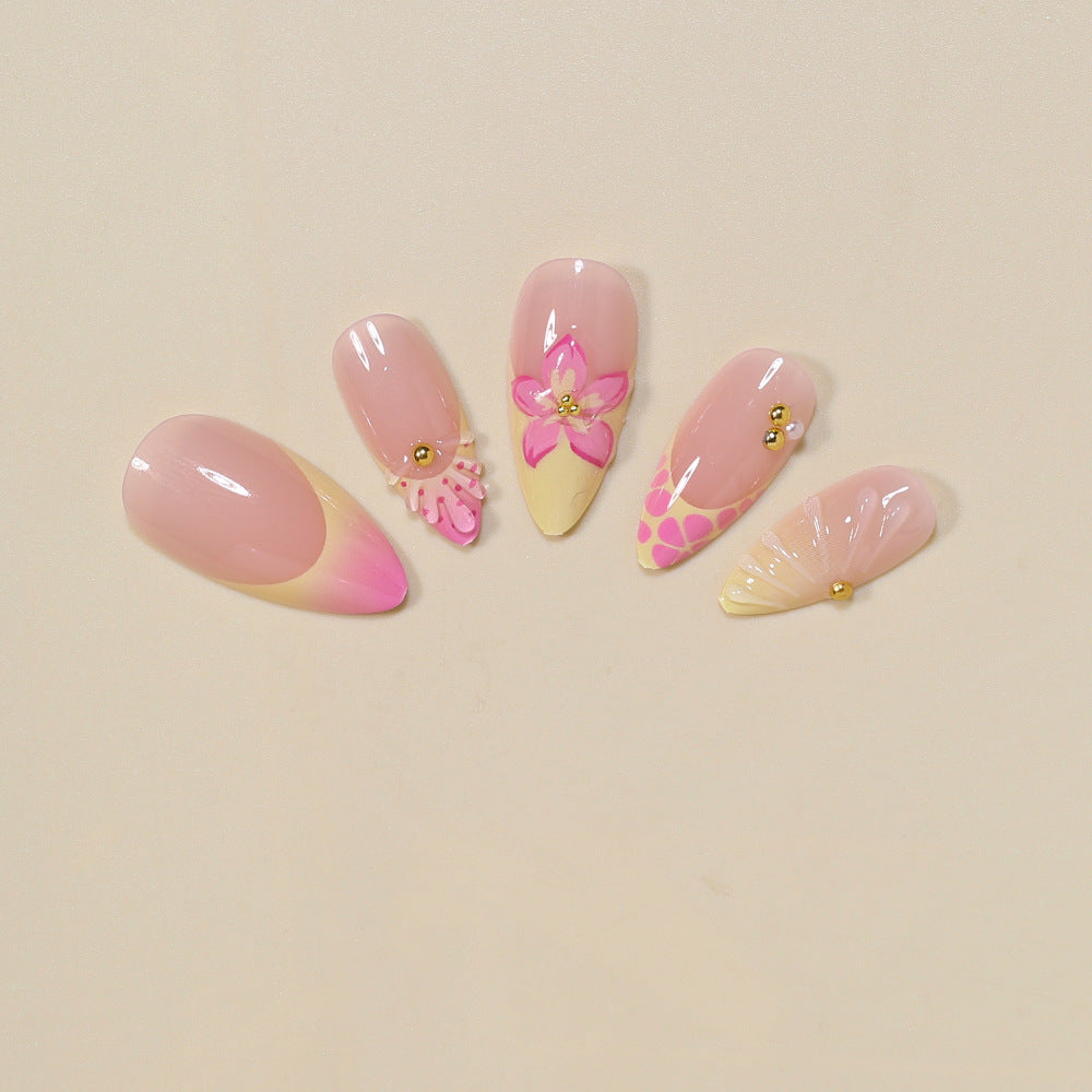 Floral Verziert Stiletto Nagelkunst Tipps Brehn