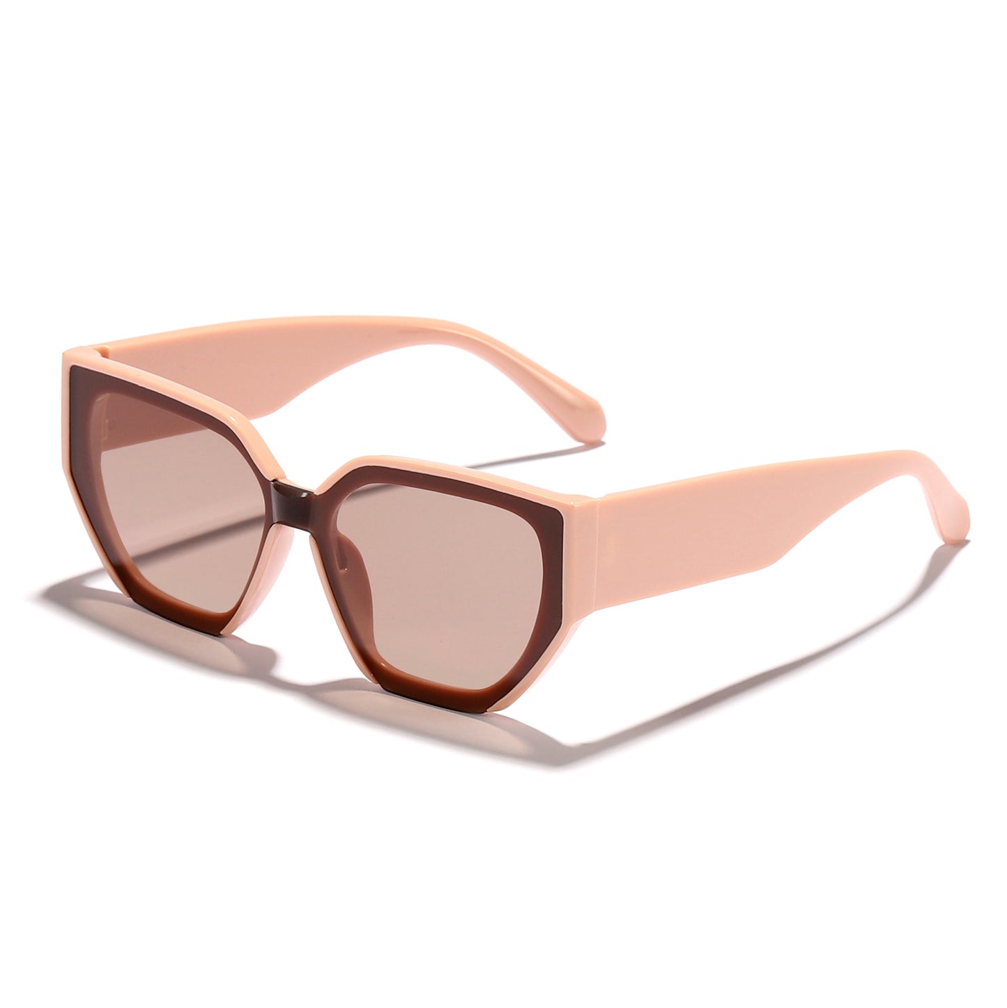 Damen modische oversized Sonnenbrille mit trendigem Hexagon-Design Brehn