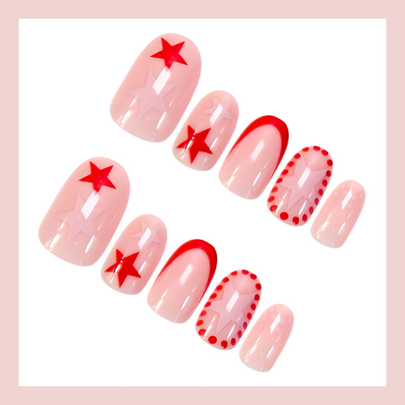 Kunstnagelset mit kreativen Sternen-Designs und glanzvollem Finish Brehn