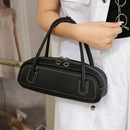Mini gepunktete Top-Handle Kuppeltasche mit doppeltem Reißverschlussverschluss