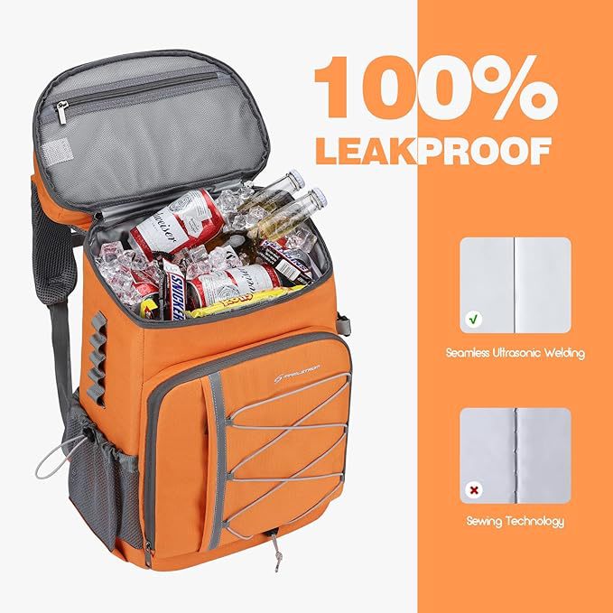 Unisex nan isolierter Picknick-Rucksack mit integriertem Kühlfach, Flaschenhalter und verstellbarem Gurtsystem Brehn
