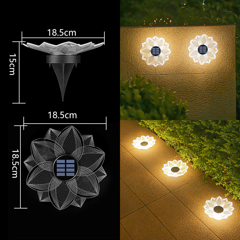 Dekorative Solar-Acryl-Blüten-Gartenstecker LED-Wegeleuchte Brehn