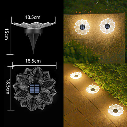 Dekorative Solar-Acryl-Blüten-Gartenstecker LED-Wegeleuchte Brehn