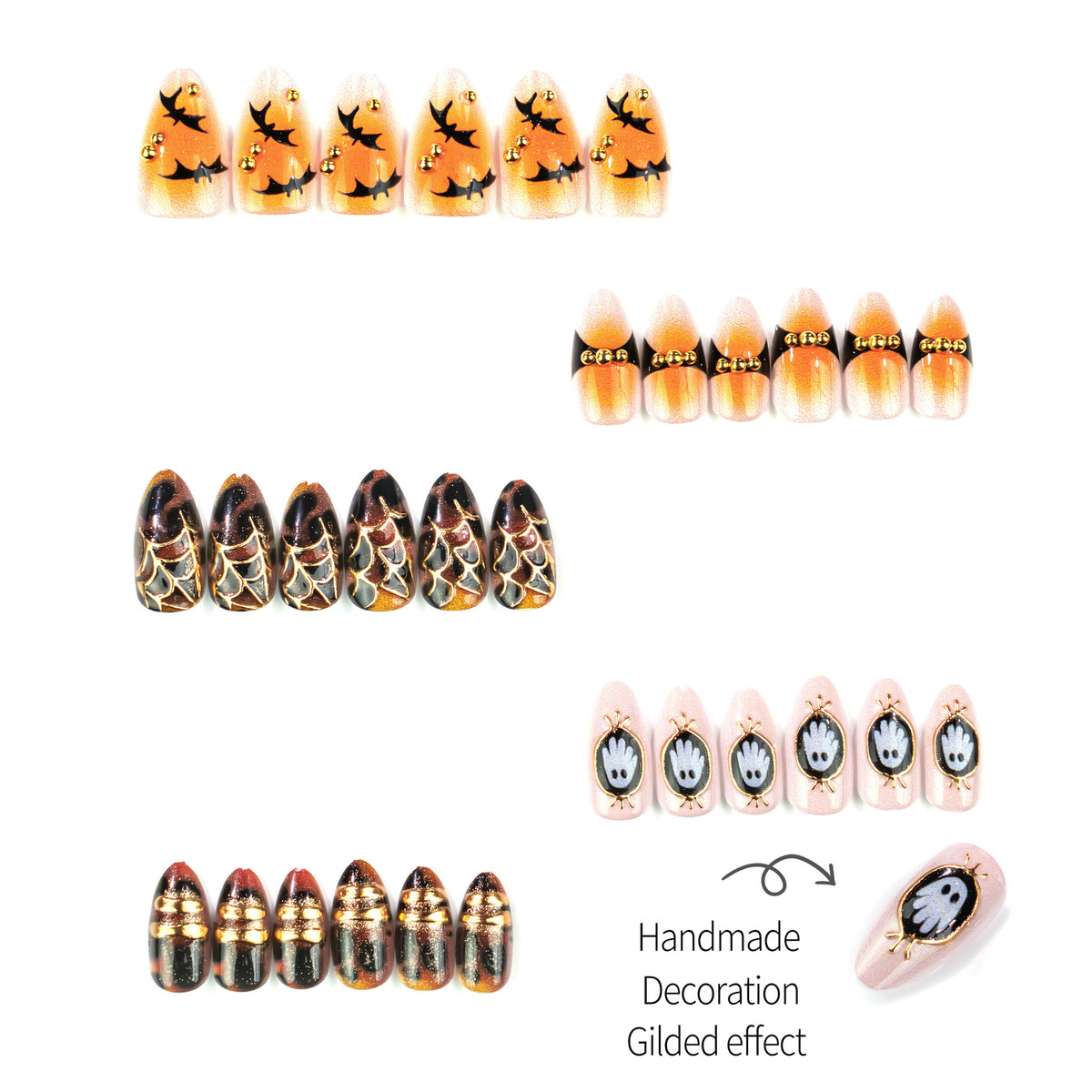 Halloween-Themen Press-On Nagelkunst Set 1790738812