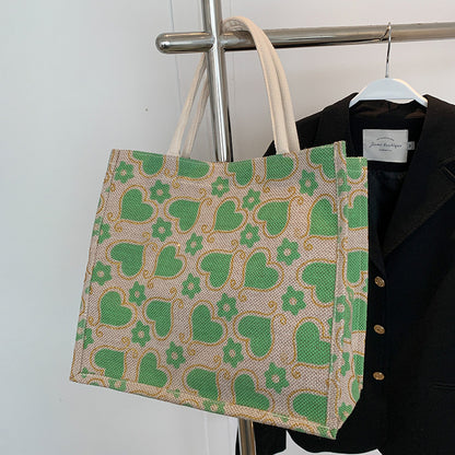 Lässige Tote-Tasche mit Herzmuster