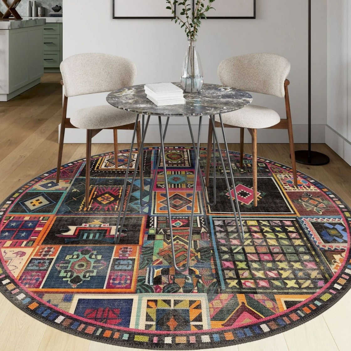 Eleganter runder Teppich