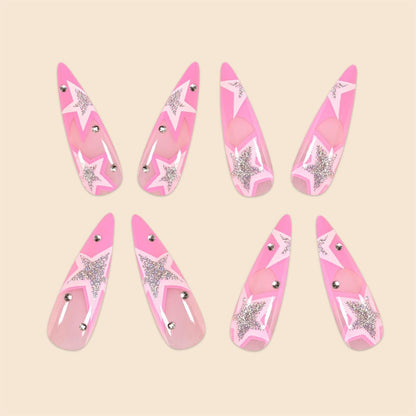 Sternen-Themen Stiletto Nagelkunst Erweiterungen
