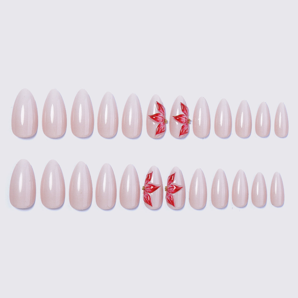Künstliches Nagelset mit floralen Akzenten Brehn