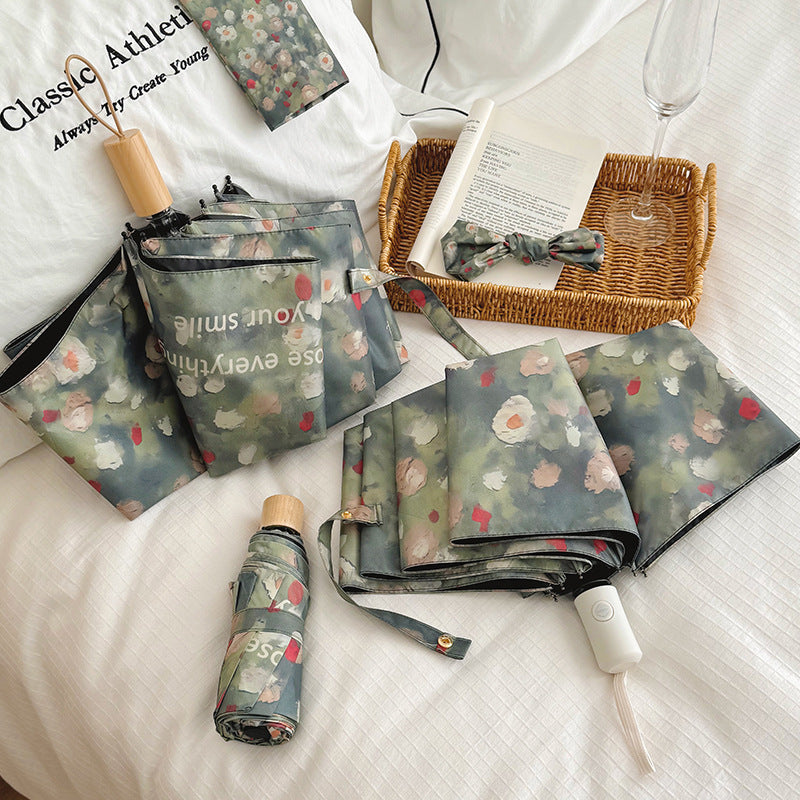 Damen Faltbarer Regenschirm mit floralem Design Brehn