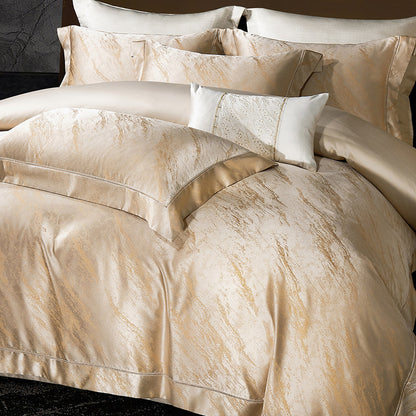 Marmor-Effekt Luster Satin Bettbezug Set mit Wendefutter und passendem Kissenbezügen