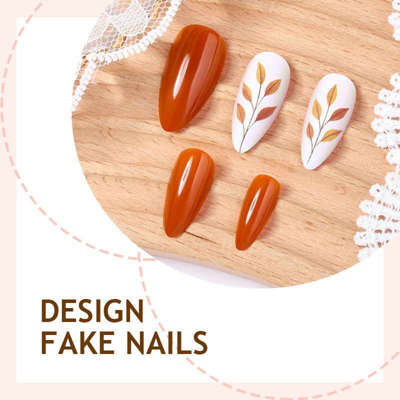 Kunstnagelset mit eleganten Blatt-Designs Brehn