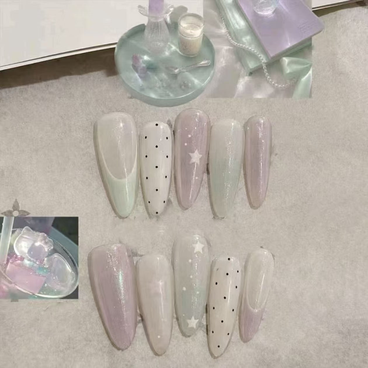 Elegante Langanhaltende Press-On Nagelset Brehn