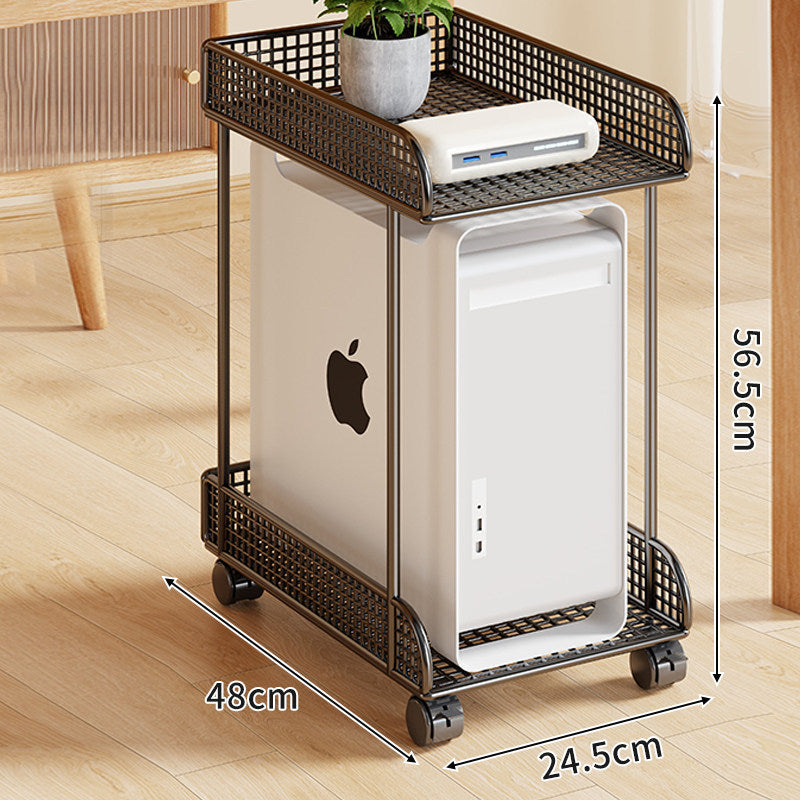 Rolling Mesh CPU Tower Stand mit verriegelbaren Rollen