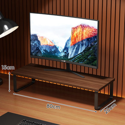 Erhöhter Holzoberfläche Metall Monitorständer mit Unterlage-Regal