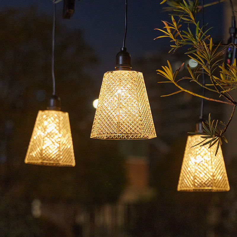 Crystal-Muster Solar Pendant Light USB Wiederaufladbar LED Brehn