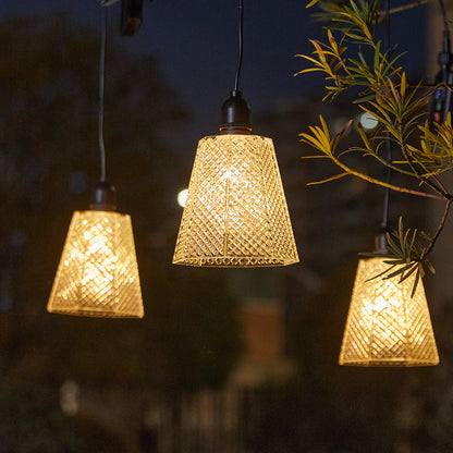 Crystal-Muster Solar Pendant Light USB Wiederaufladbar LED Brehn