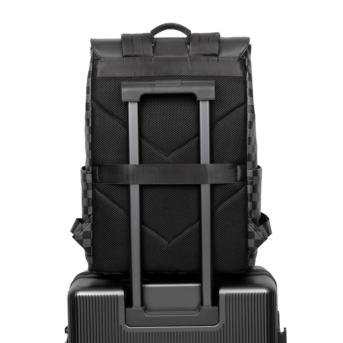 Stylischer Schachbrettmuster-Rucksack Brehn