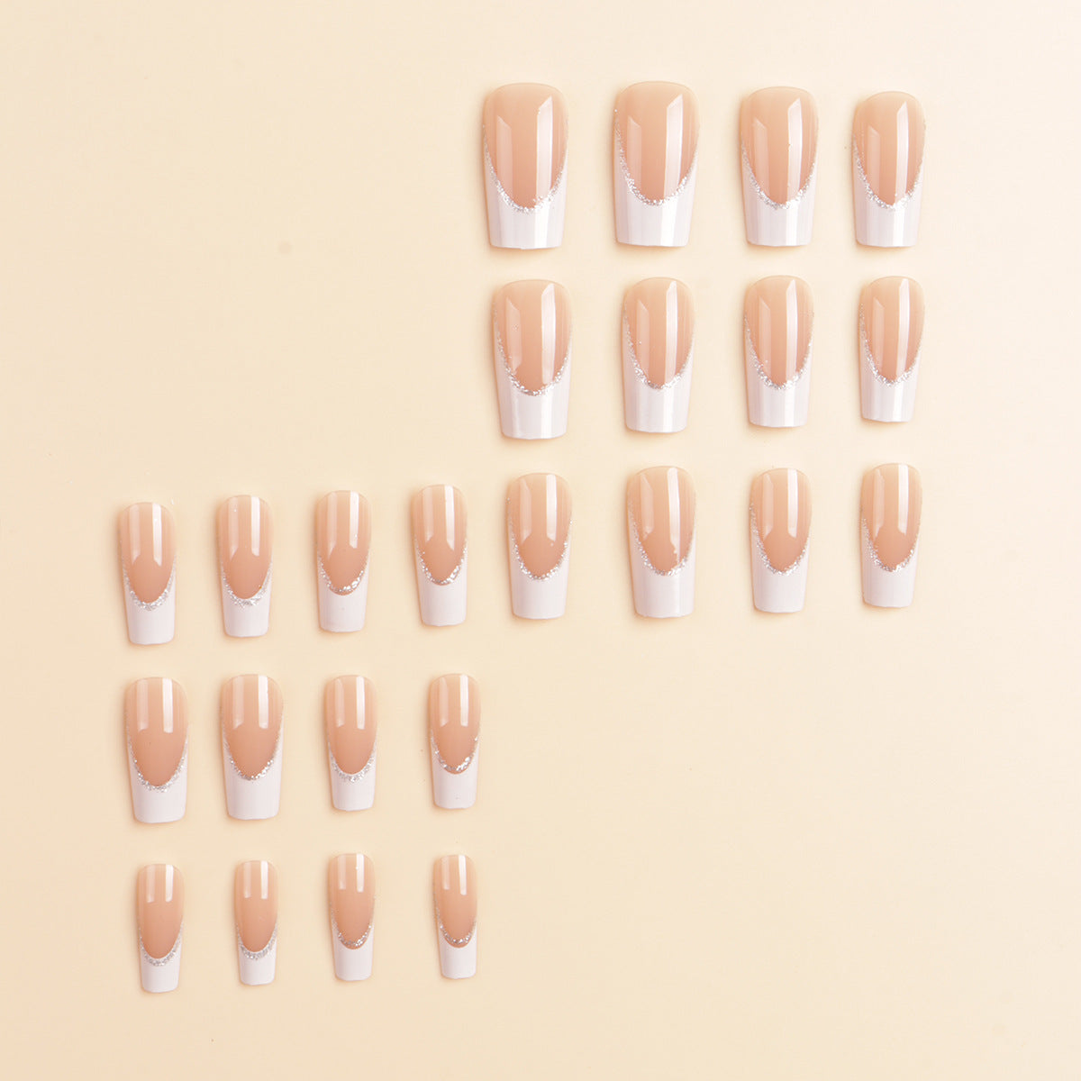 Dekoratives French Tip Press-On Nagelset Brehn
