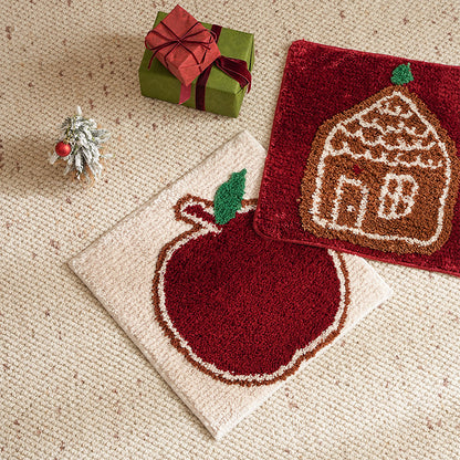 Getuftetes weihnachtliches Tischset mit Lebkuchenhaus-Motiv Brehn