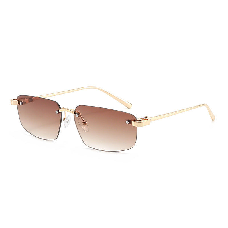 Damen modische rechteckige Sonnenbrille mit minimalistischem Rahmen Brehn