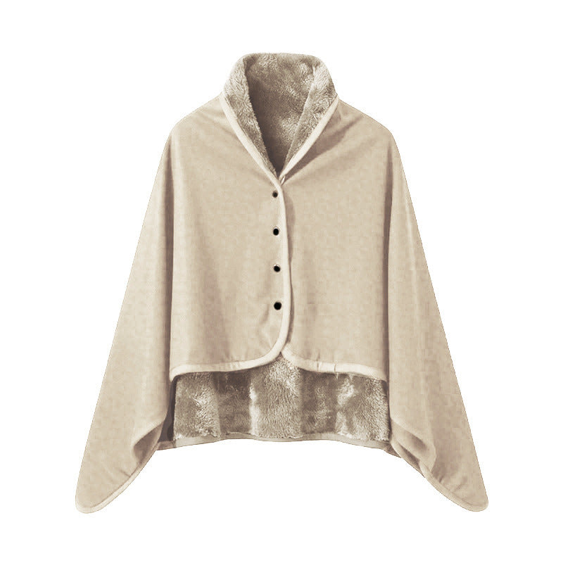 Damen Elegante Kuscheldecke mit Kragen Brehn