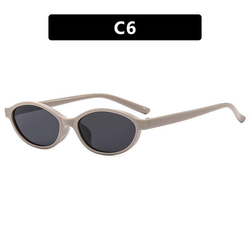 Damen ovalförmige Sonnenbrille mit transparentem Rahmen und UV-Schutz Brehn