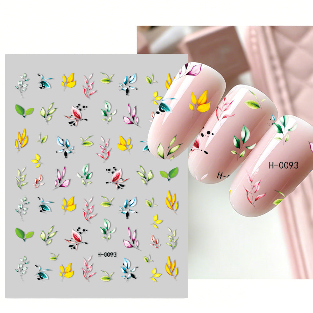 Florales Design Nagelkunst Aufkleber Set