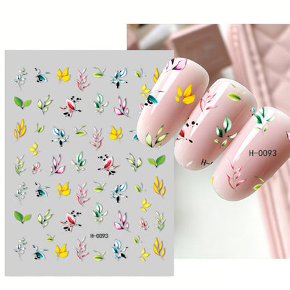 Florales Design Nagelkunst Aufkleber Set