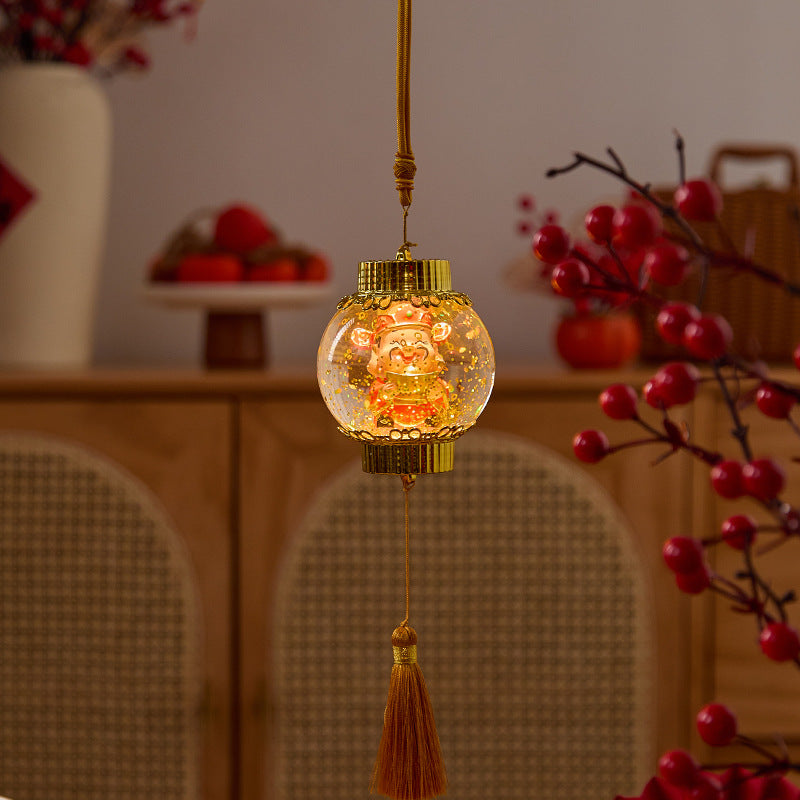 Nostalgische Weihnachtslaterne mit festlichem Weihnachtsmann Brehn