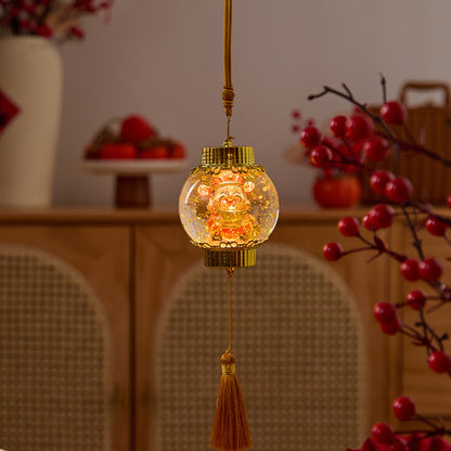 Nostalgische Weihnachtslaterne mit festlichem Weihnachtsmann Brehn